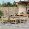 Image de Vidaxl Ensemble Ã Manger De Jardin Coussins 13 Pcs MÃ©lange Beige Rotin