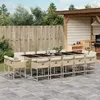 Image de vidaXL Ensemble Ã  manger de jardin et coussins 15 pcs beige