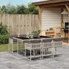 Image de vidaXL Ensemble Ã  manger de jardin et coussins 7 pcs gris clair rotin