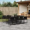 Image de Vidaxl Ensemble Ã Manger De Jardin 9pcs Coussins Noir RÃ©sine TressÃ©e