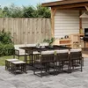 Image de Vidaxl Ensemble Ã Manger De Jardin Et Coussins 11 Pcs Marron Rotin