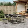 Image de vidaXL Ensemble Ã  manger de jardin 11pcs avec coussins gris poly rotin