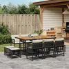 Image de Vidaxl Ensemble Ã Manger De Jardin 11 Pcs Coussins Noir RÃ©sine TressÃ©e