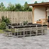 Image de vidaXL Ensemble Ã  manger de jardin et coussins 15 pcs gris clair rotin