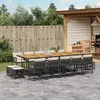 Image de Vidaxl Ensemble Ã Manger De Jardin 15 Pcs Coussins Noir RÃ©sine TressÃ©e