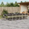 Image de vidaXL Ensemble Ã  manger de jardin et coussins 17 pcs gris clair rotin