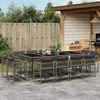 Image de Vidaxl Ensemble Ã Manger De Jardin Coussins 13 Pcs Gris RÃ©sine TressÃ©e