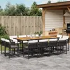 Image de vidaXL Ensemble Ã  manger de jardin 13 pcs coussins noir rÃ©sine tressÃ©e