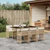 Image de Vidaxl Ensemble Ã Manger De Jardin Et Coussins 7 Pcs Beige Poly Rotin