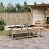 Image de Vidaxl Ensemble Ã Manger De Jardin Et Coussins 11 Pcs Beige Poly Rotin