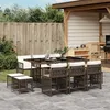 Image de Vidaxl Ensemble Ã Manger De Jardin Et Coussins 11 Pcs Marron Rotin