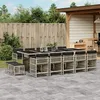 Image de vidaXL Ensemble Ã  manger de jardin et coussins 15 pcs gris clair rotin