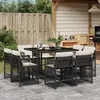 Image de Vidaxl Ensemble Ã Manger De Jardin 9pcs Coussins Noir RÃ©sine TressÃ©e