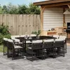 Image de Vidaxl Ensemble Ã Manger De Jardin 11 Pcs Coussins Noir RÃ©sine TressÃ©e