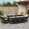 Image de Vidaxl Ensemble Ã Manger De Jardin 13 Pcs Coussins Noir RÃ©sine TressÃ©e