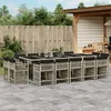 Image de vidaXL Ensemble Ã  manger de jardin et coussins 15 pcs gris clair rotin