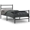 Image de vidaXL Cadre de lit mÃ©tal sans matelas avec pied de lit noir 90x200 cm