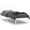 Image de vidaXL Cadre de lit mÃ©tal sans matelas avec tÃªte de lit blanc 75x190cm