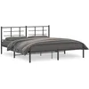 Image de vidaXL Cadre de lit mÃ©tal sans matelas avec tÃªte de lit noir 183x213cm