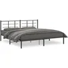 Image de vidaXL Cadre de lit mÃ©tal sans matelas avec tÃªte de lit noir 193x203cm