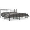 Image de vidaXL Cadre de lit mÃ©tal sans matelas avec pied de lit noir 193x203cm