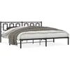 Image de vidaXL Cadre de lit mÃ©tal sans matelas avec tÃªte de lit noir 193x203cm