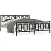 Image de vidaXL Cadre de lit mÃ©tal sans matelas avec pied de lit noir 183x213cm