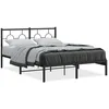 Image de vidaXL Cadre de lit mÃ©tal sans matelas avec tÃªte de lit noir 135x190cm