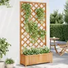 Image de Vidaxl JardiniÃ¨re Avec Treillis Marron Bois Massif De Sapin