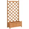 Image de Vidaxl JardiniÃ¨re Avec Treillis Marron Bois Massif De Sapin