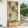 Image de JardiniÃ¨re Avec Treillis Bois Massif Sapin Marron 90x35x180 Cm