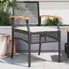 Image de Vidaxl Chaises De Jardin Coussins Lot De 2 Noir RÃ©sine TressÃ©e Acacia