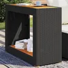 Image de Vidaxl Table D'appoint De Jardin Dessus En Bois Noir 100x40x75 Cm