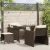 Image de Vidaxl Salon De Jardin 4 Pcs Avec Coussins Marron RÃ©sine TressÃ©e