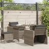Image de Vidaxl Salon De Jardin 4 Pcs Avec Coussins Gris RÃ©sine TressÃ©e