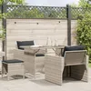 Image de Vidaxl Salon De Jardin 4 Pcs Avec Coussins Gris Clair RÃ©sine TressÃ©e