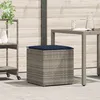 Image de vidaXL Coffre de rangement Gris et bleu marine Coussins en ratÃ¡n et en tissu