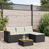 Image de Vidaxl Salon De Jardin 3 Pcs Avec Coussins Noir RÃ©sine TressÃ©e