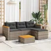 Image de Vidaxl Salon De Jardin Avec Coussins 3 Pcs Gris RÃ©sine TressÃ©e