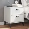 Image de vidaXL Table de chevet VIKEN blanc bois de pin solide