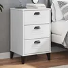 Image de vidaXL Table de chevet VIKEN blanc bois de pin solide