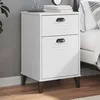 Image de vidaXL Table de chevet VIKEN blanc bois de pin solide