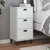 Image de vidaXL Table de chevet VIKEN blanc bois de pin solide