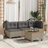 Image de Vidaxl Table De Jardin Gris 55x55x36 Cm RÃ©sine TressÃ©e Et Bois Acacia