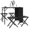 Image de Vidaxl Ensemble Ã Manger De Jardin 5 Pcs Pliable Noir RÃ©sine TressÃ©e