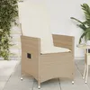 Image de Vidaxl Chaise Inclinable De Jardin Avec Coussins Beige RÃ©sine TressÃ©e