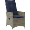 Image de Vidaxl Chaise De Jardin Inclinable Avec Coussins En RÃ©sine TressÃ©e Grise