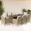 Image de Vidaxl Ensemble Ã Manger De Jardin Et Coussins 9 Pcs Beige Poly Rotin