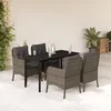 Image de Vidaxl Ensemble Ã Manger De Jardin 5 Pcs Coussins Gris RÃ©sine TressÃ©e