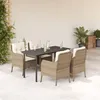 Image de Vidaxl Ensemble Ã Manger De Jardin Avec Coussins 5pcs Beige Poly Rotin